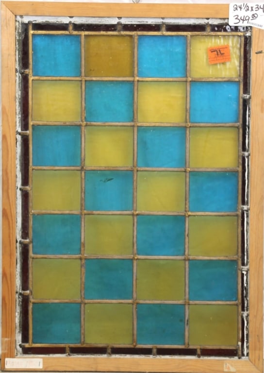 ANTIQUE IRISH STAINED GLASS PANEL (1 of 2)