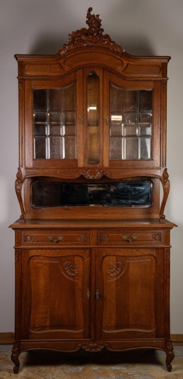 FRENCH OAK VITRINE BUFFET (1 of 4)