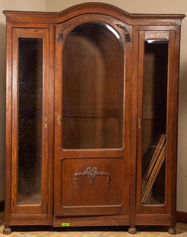 FRENCH OAK TRIPLE BOOKCASE (1 of 4)