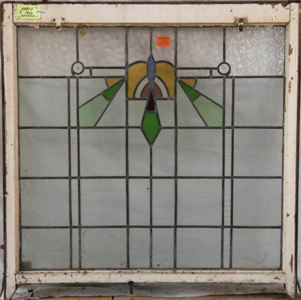 ENGLISH ART DECO STAINED GLASS PANEL (1 of 2)