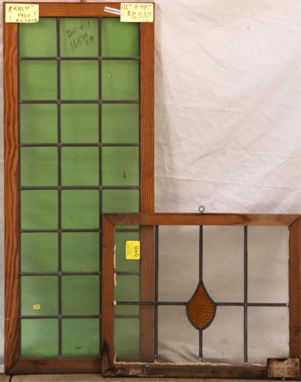 TWO ANTIQUE CONTINENTAL STAINED GLASS PANELS (1 of 3)