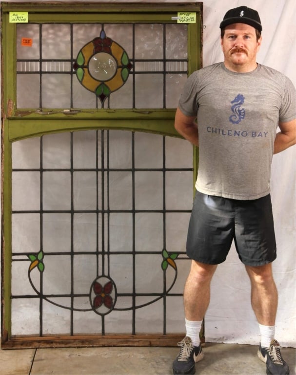 ANTIQUE SCOTTISH STAINED GLASS PANEL (1 of 3)