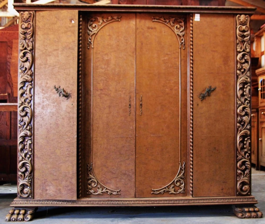 MONUMENTAL CONTINENTAL BURL WALNUT ARMOIRE (1 of 5)