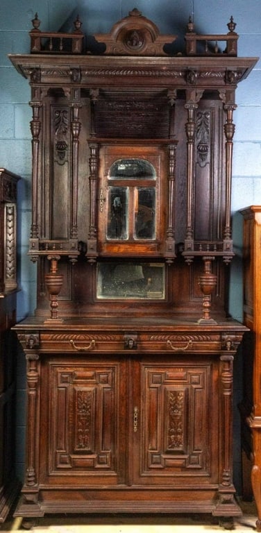 FRENCH HENRY II STYLE VITRINE BUFFET (1 of 7)