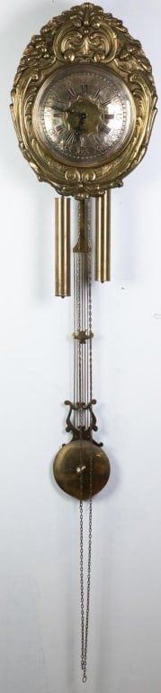 19TH C. FRENCH BRONZE AND PEWTER TONED WALL CLOCK (1 of 3)