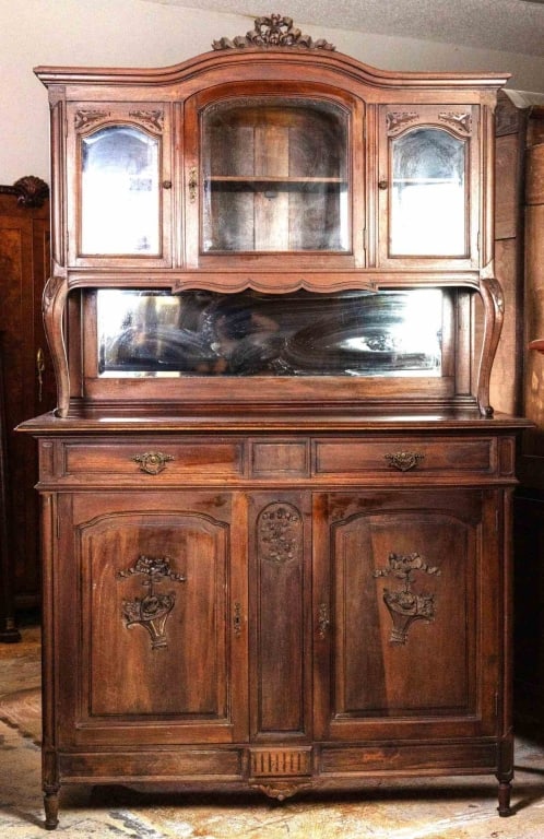 FRENCH MAHOGANY VITRINE BUFFET (1 of 4)