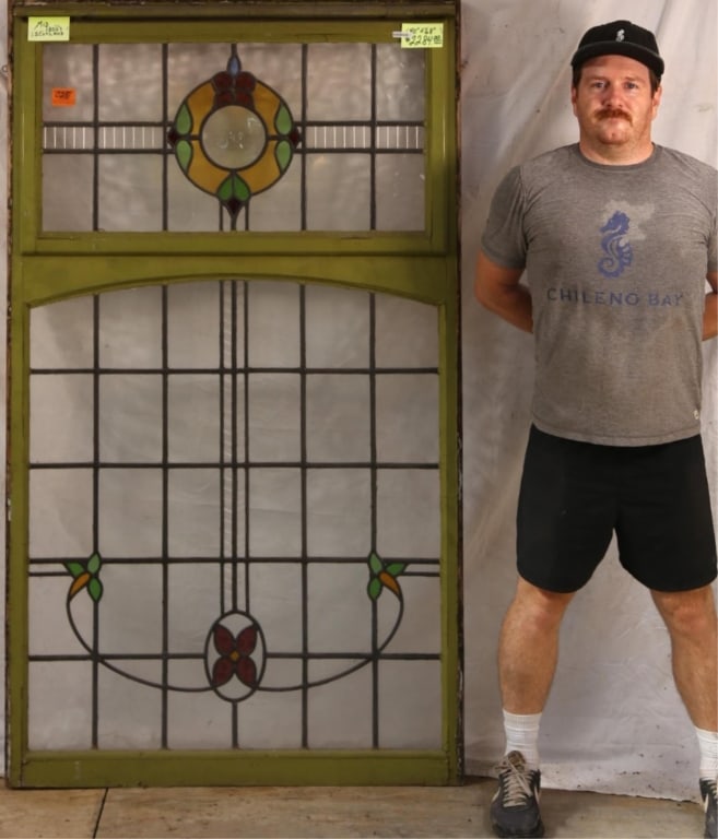 ANTIQUE SCOTTISH STAINED GLASS PANEL (1 of 3)