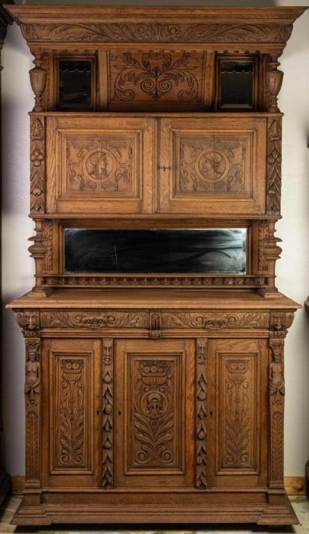 MONUMENTAL FRENCH RENAISSANCE REVIVAL VITRINE BUFF (1 of 6)