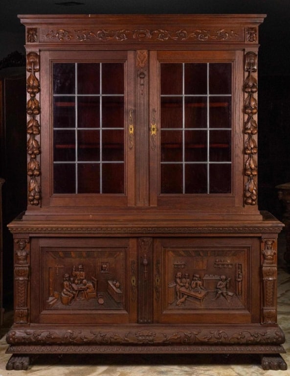 FRENCH RENAISSANCE REVIVAL CARVED BOOKCASE (1 of 5)