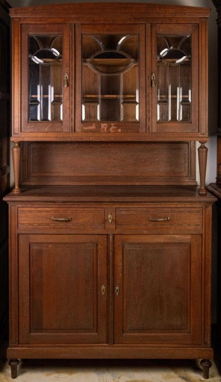 FRENCH OAK VITRINE BUFFET (1 of 3)