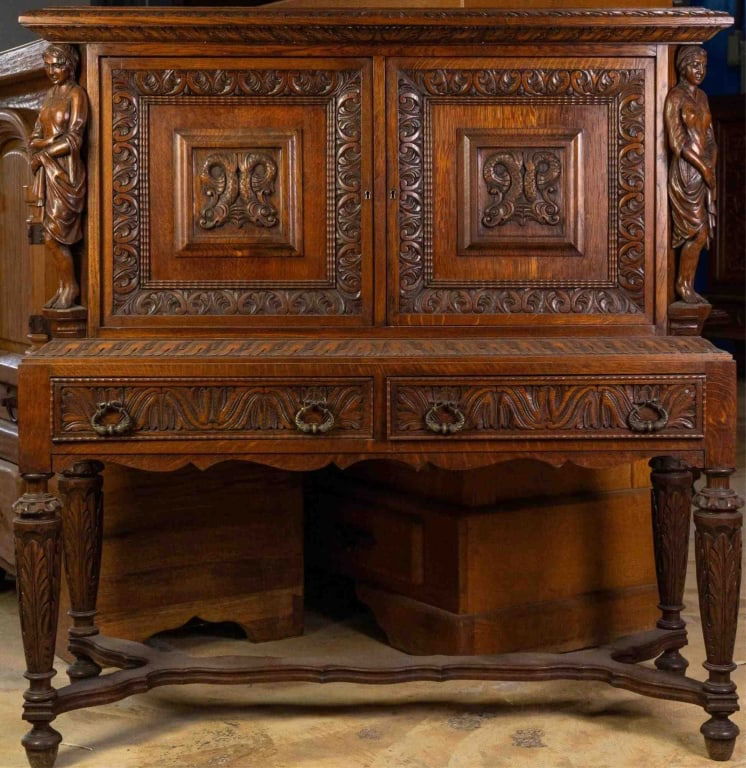FRENCH RENAISSANCE REVIVAL CARVED CUPBOARD (1 of 5)