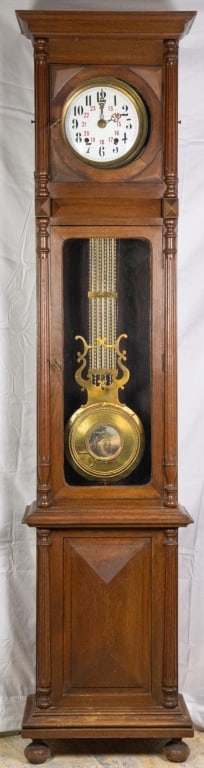 19TH C. FRENCH WALNUT TALL CASE CLOCK (1 of 4)