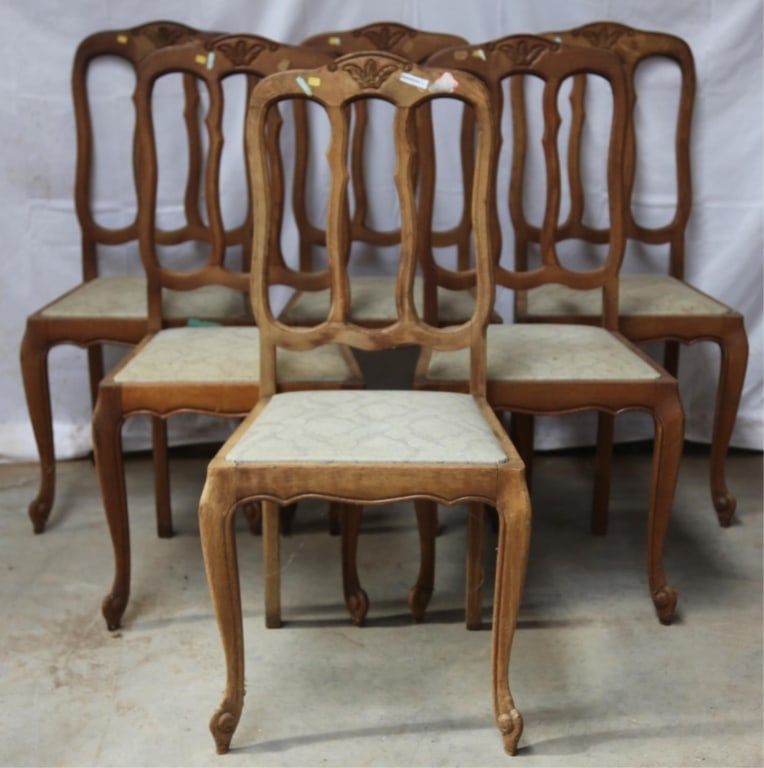 SET OF 6 FRENCH OAK DINING CHAIRS (1 of 3)