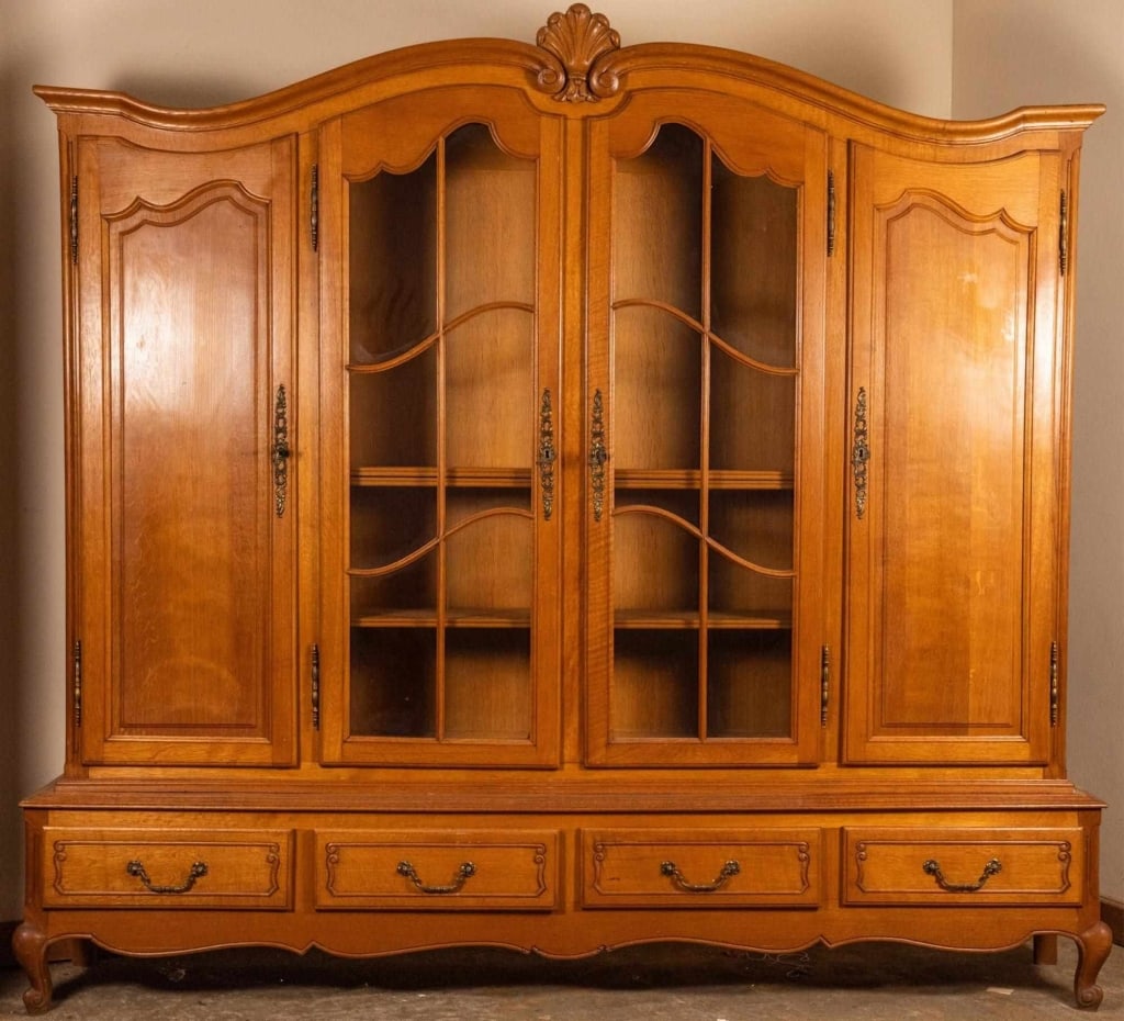 FRENCH OAK VITRINE BOOKCASE (1 of 4)