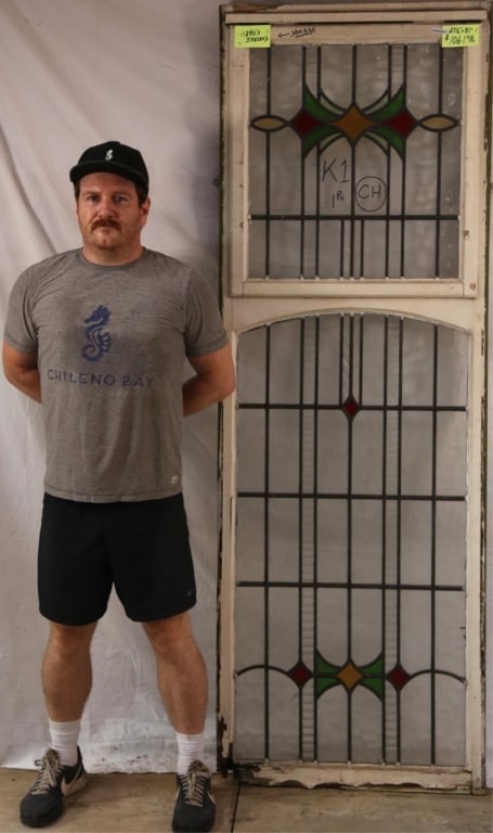 ANTIQUE IRISH STAINED GLASS PANEL (1 of 4)