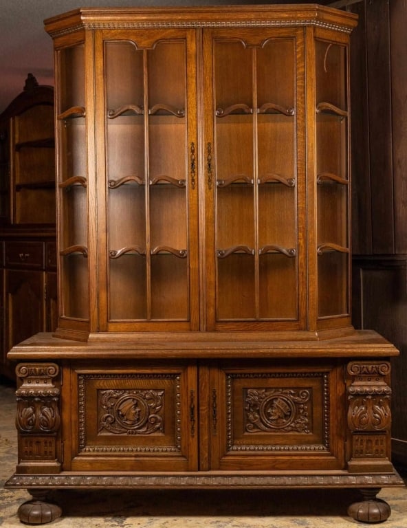 FRENCH RENAISSANCE REVIVAL VITRINE BOOKCASE (1 of 5)