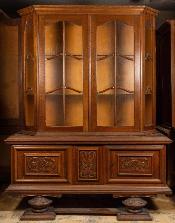 FRENCH RENAISSANCE REVIVAL VITRINE BOOKCASE (1 of 4)