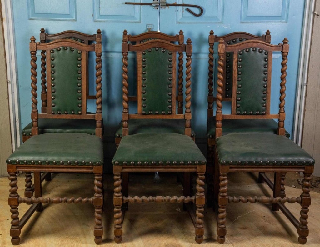 SET OF 6 19TH C. ENGLISH BARLEY TWIST CHAIRS (1 of 4)
