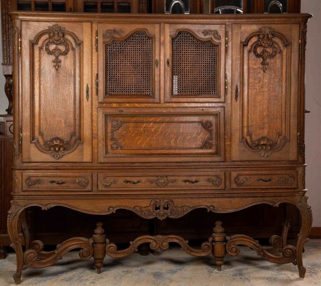 19TH C. FRENCH LOUIS XIV ABATTANT VITRINE (1 of 6)