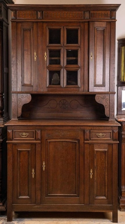 FRENCH OAK VITRINE BUFFET (1 of 5)