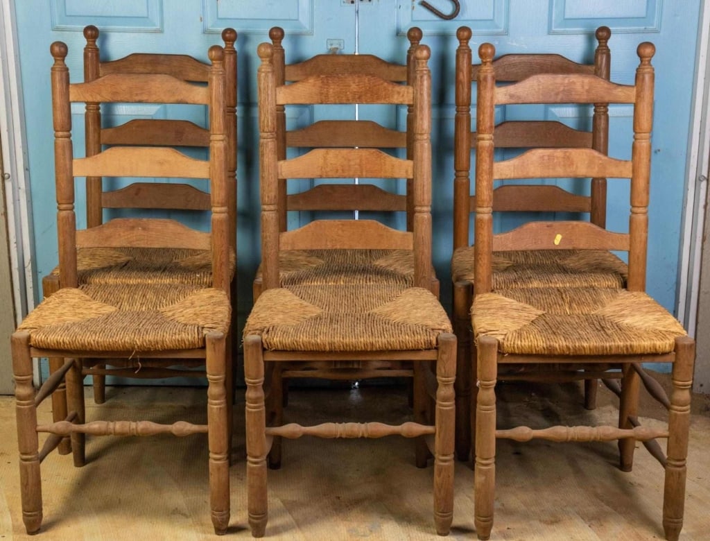 SET OF 6 19TH C. AMERICAN LADDERBACK CHAIRS (1 of 4)
