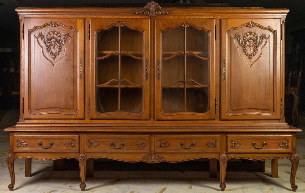 FRENCH OAK VITRINE BOOKCASE (1 of 4)