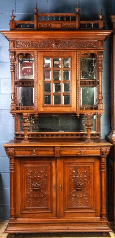 FRENCH HENRY II STYLE VITRINE BUFFET (1 of 5)