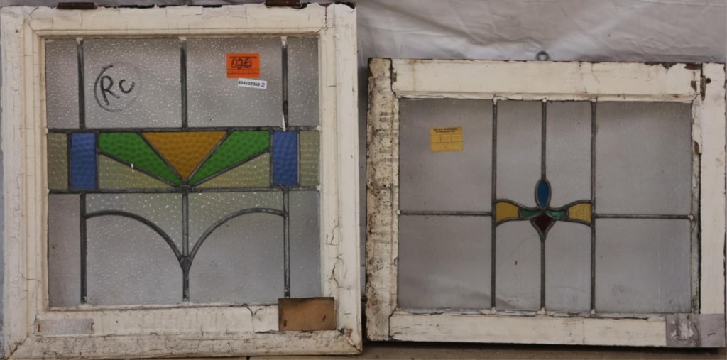 TWO ANTIQUE CONTINENTAL STAINED GLASS PANELS (1 of 4)
