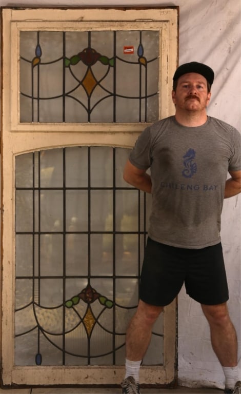 ANTIQUE CONTINENTAL STAINED GLASS PANEL (1 of 3)