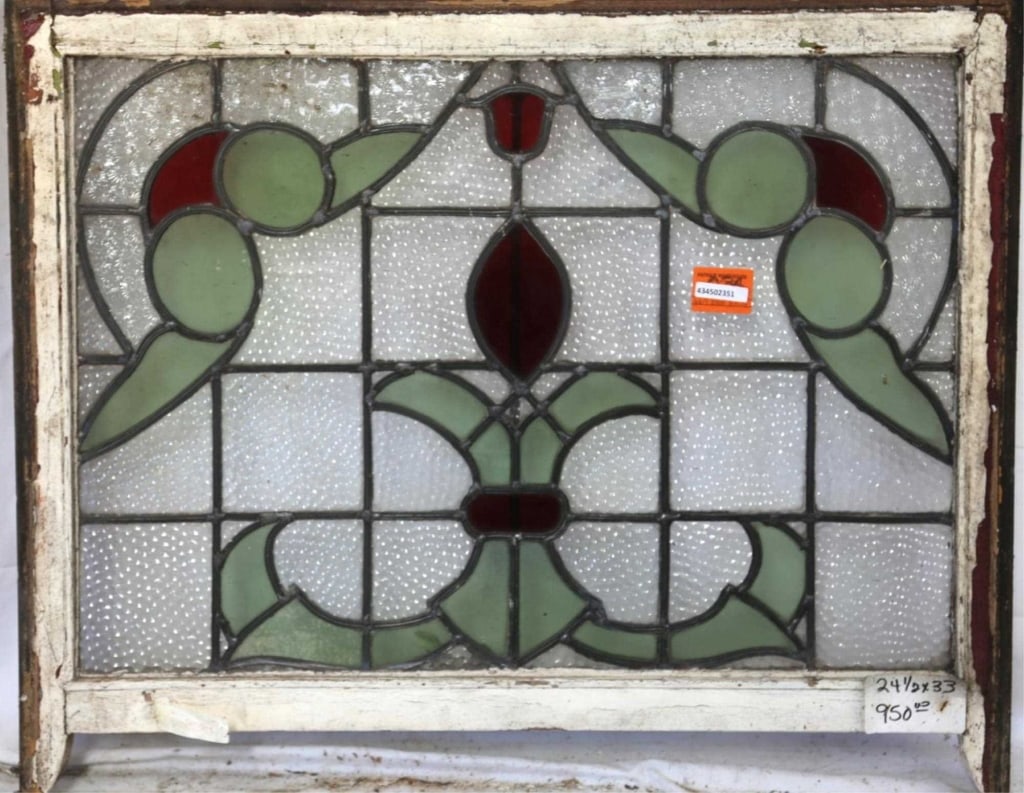 ANTIQUE CONTINENTAL STAINED GLASS PANEL (1 of 4)