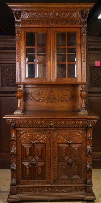 FRENCH RENAISSANCE REVIVAL VITRINE BUFFET (1 of 5)