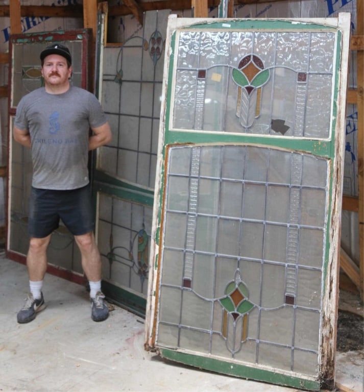 3 MONUMENTAL ANTIQUE STAINED GLASS PANELS (DAMAGED: Three monumental antique stained glass panels (damaged). Disclaimer: This is an online court ordered bankruptcy sale. Participating bidders must have a credit card on file with Live Auctioneers. Credi