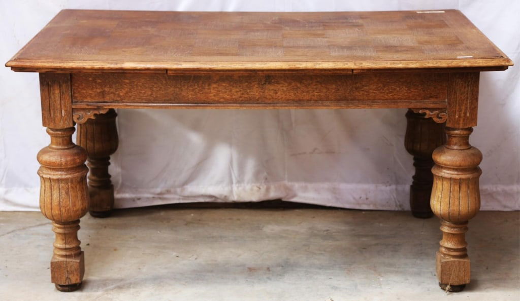 ENGLISH JACOBEAN STYLE PARQUETRY TOP PUB TABLE (1 of 4)