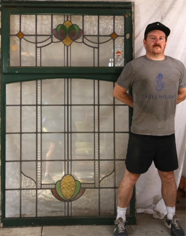 ANTIQUE CONTINENTAL STAINED GLASS PANEL (1 of 3)