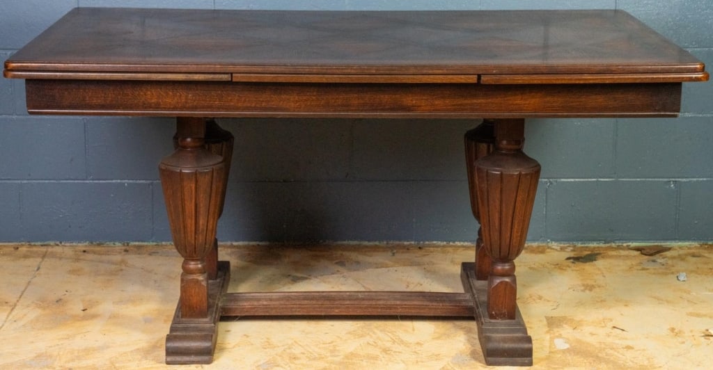 FRENCH MARQUETRY DRAW LEAF DINING TABLE (1 of 3)
