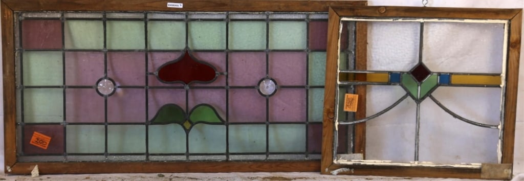 TWO ENGLISH STAINED GLASS PANELS (1 of 3)