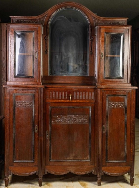 FRENCH ART NOUVEAU PARQUETRY TOP VITRINE VALET (1 of 4)