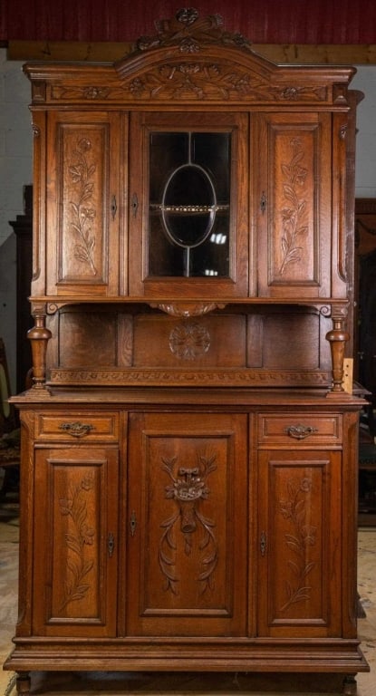 FRENCH RENAISSANCE REVIVAL VITRINE BUFFET (1 of 5)