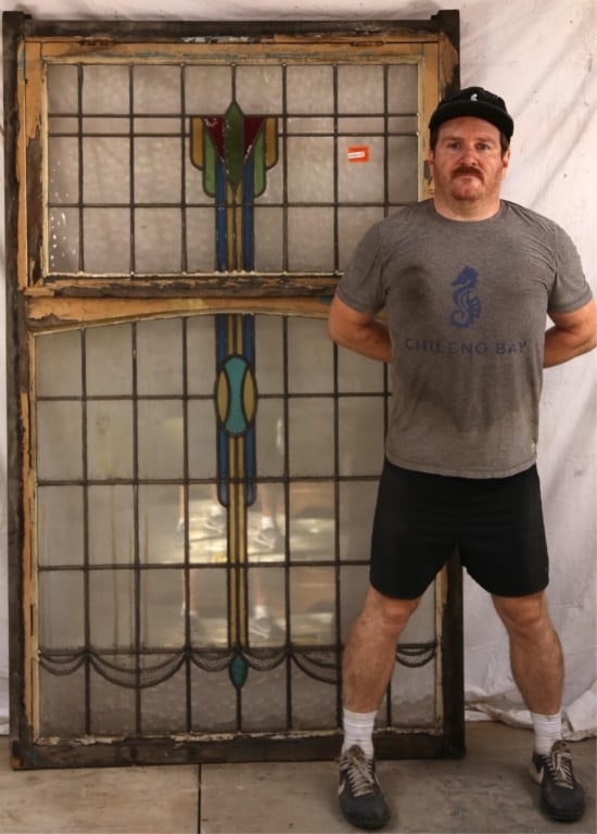 ANTIQUE CONTINENTAL STAINED GLASS PANEL (1 of 3)