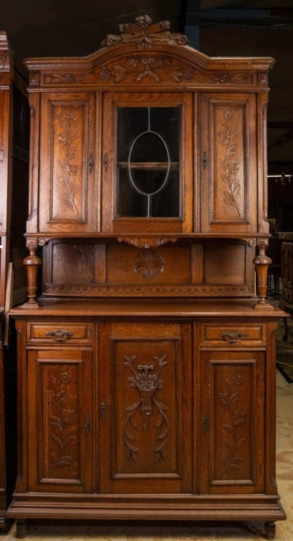FRENCH OAK VITRINE BUFFET (1 of 4)