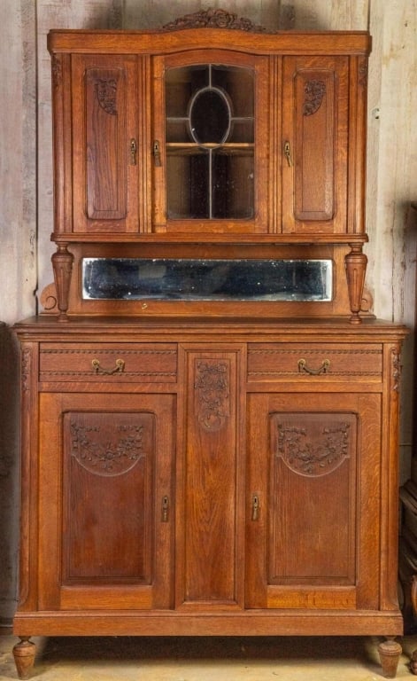 FRENCH OAK BUFFET VITRINE (1 of 4)