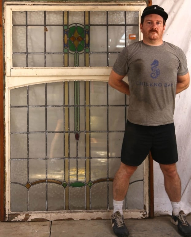 ANTIQUE IRISH STAINED GLASS WINDOW (1 of 3)