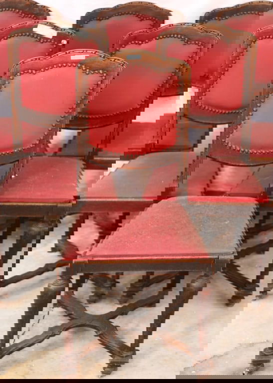 SET OF 5 ENGLISH OAK DINING CHAIRS (1 of 3)