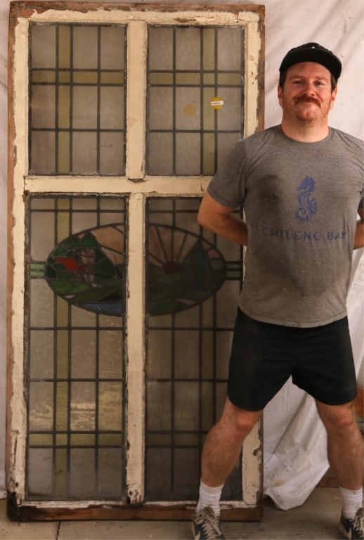 ANTIQUE FRENCH STAINED GLASS WINDOW (1 of 3)