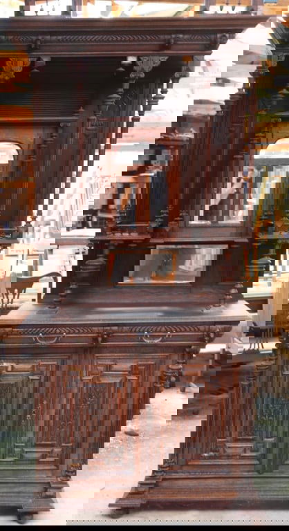 FRENCH RENAISSANCE REVIVAL OAK BUFFET (1 of 4)