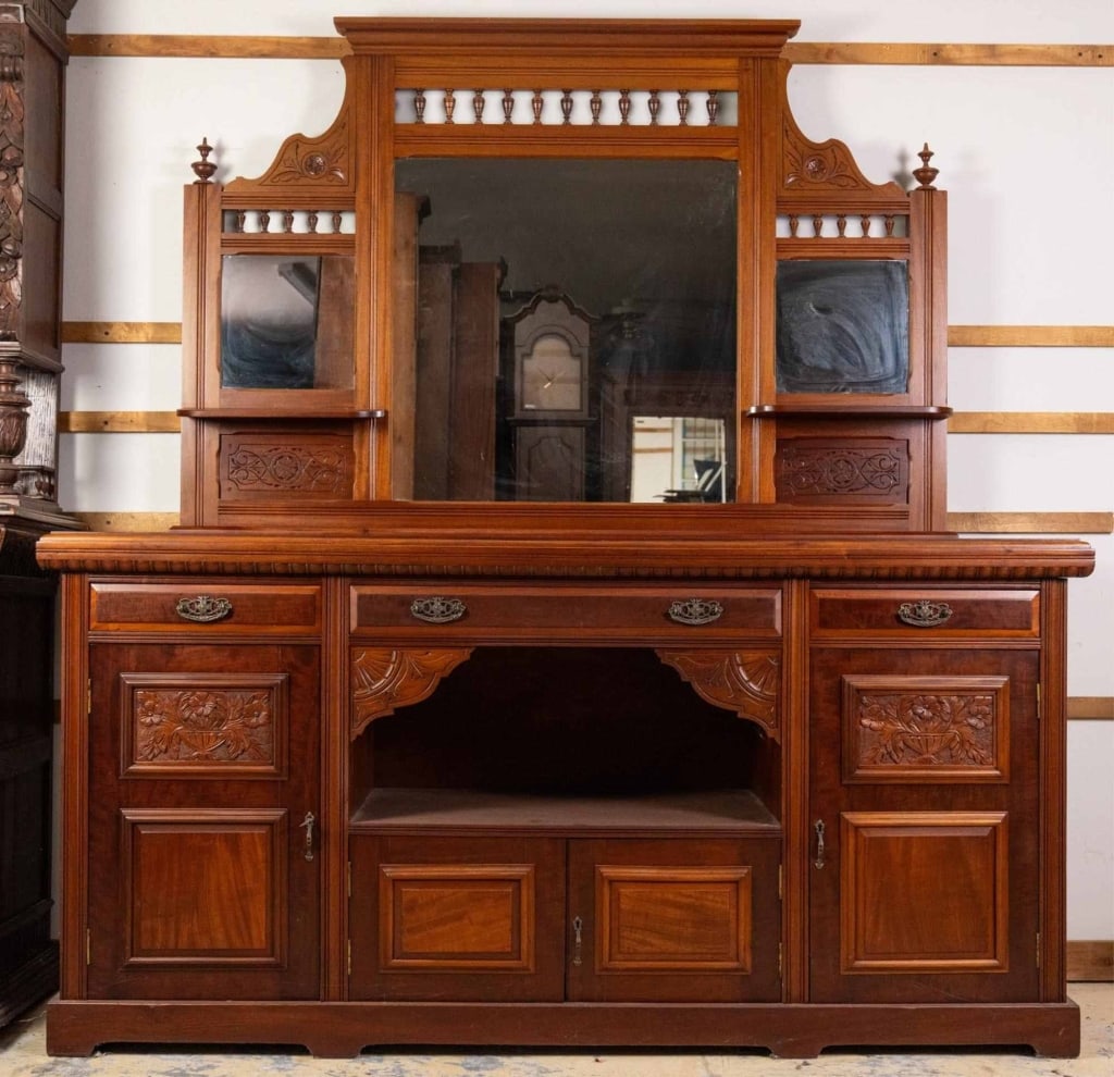 ENGLISH EDWARDIAN MIRRORED BACK BUFFET (1 of 7)