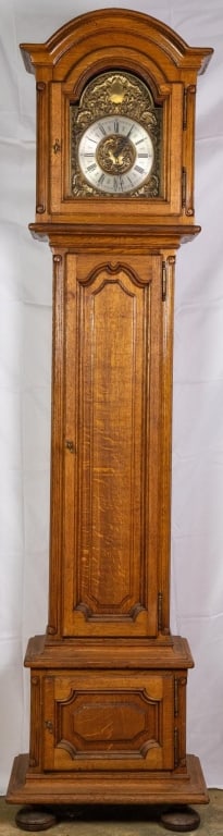 FRENCH OAK CASE CLOCK (1 of 4)