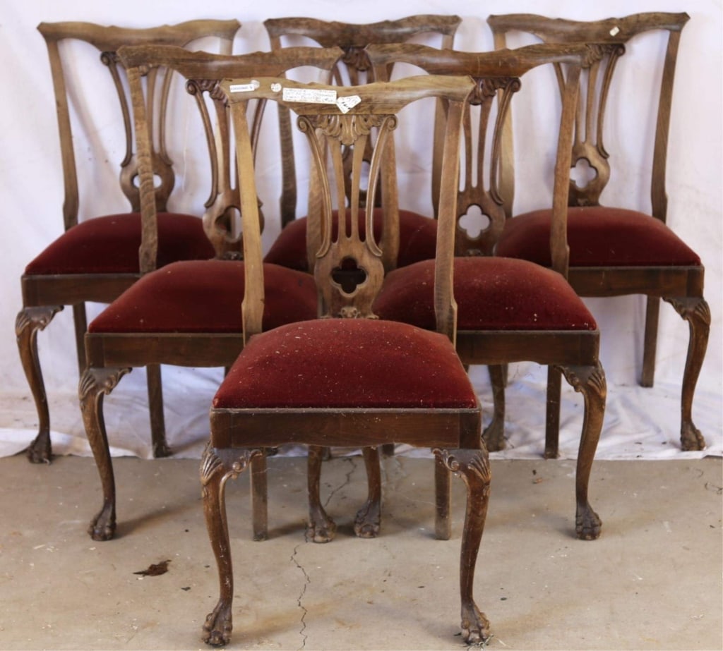 SET OF 6 CHIPPENDALE STYLE DINING CHAIRS (1 of 4)