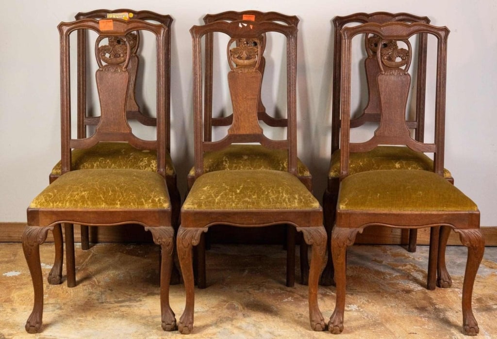 SET OF 6 FRENCH CHIPPENDALE STYLE SIDE CHAIRS (1 of 4)