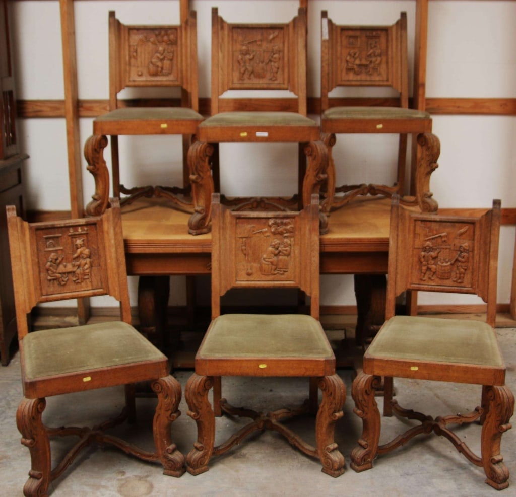 ENGLISH OAK DINING SET (1 of 6)